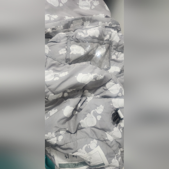 Gray Baby Shopping Cart Cover with Elephant Print - Picture 7 of 8